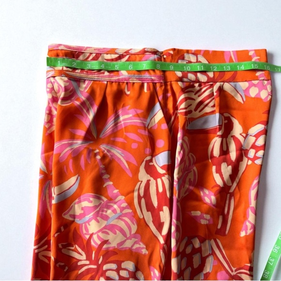 Orange Floral Pants and Satin Crop Top Set (L) - Picture 7 of 11